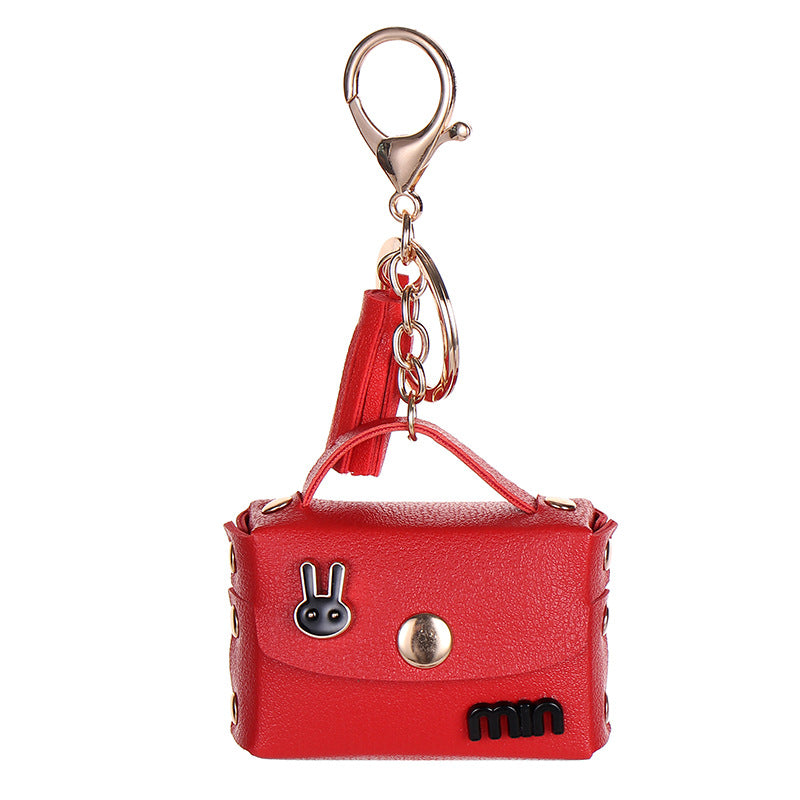 Wholesale  Leather Earphone Storage Bag Third Generation Bluetooth Earphone Case Wireless Keychain