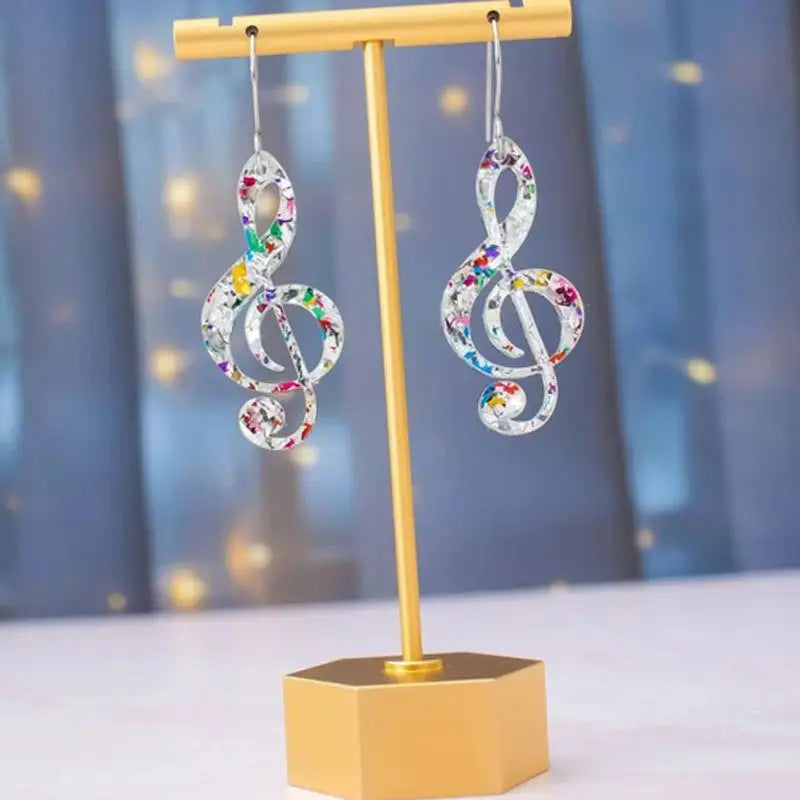 Wholesale  Acrylic Sequin Note Elf Earrings