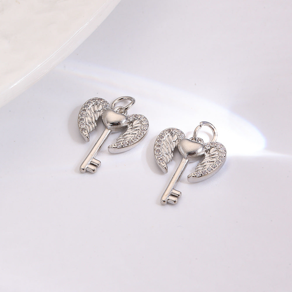 Wholesale Bone Angel Wings Heart Ice Cream Pendant