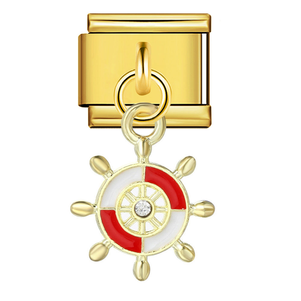 Wholesale  Italian Charm Bracelet 9mm DIY Star and Moon series  Creative Stainless Steel Composable Bracelet