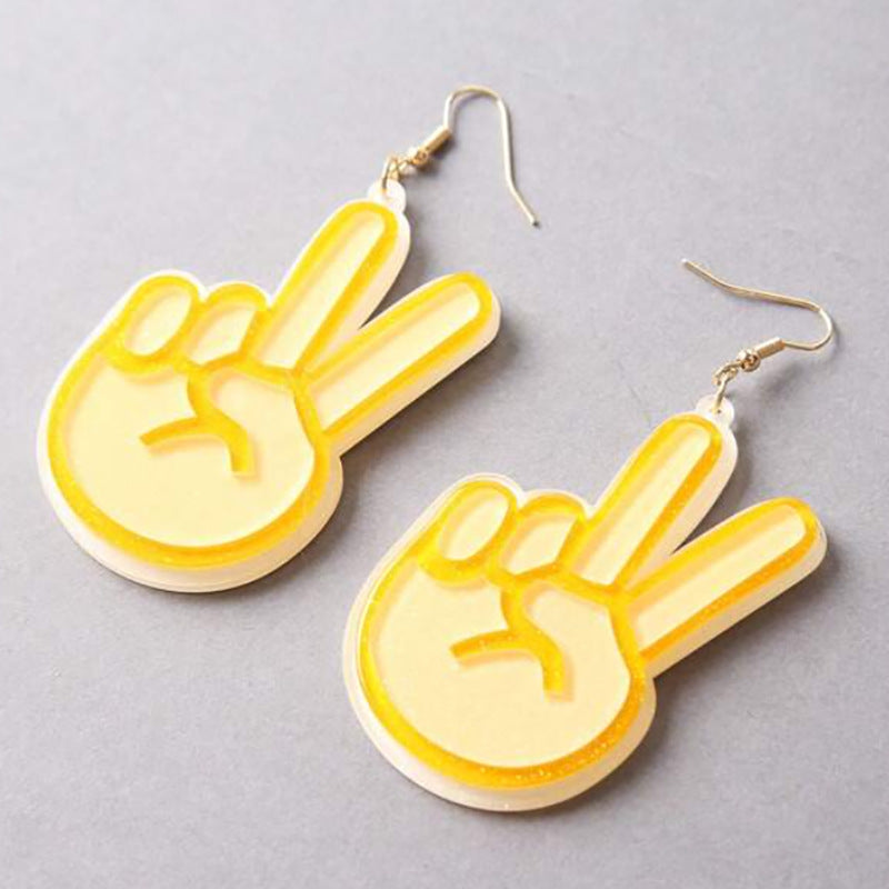 Wholesale Cartoon Scissors Hand Acrylic Earrings ACC-ES-FuSu001