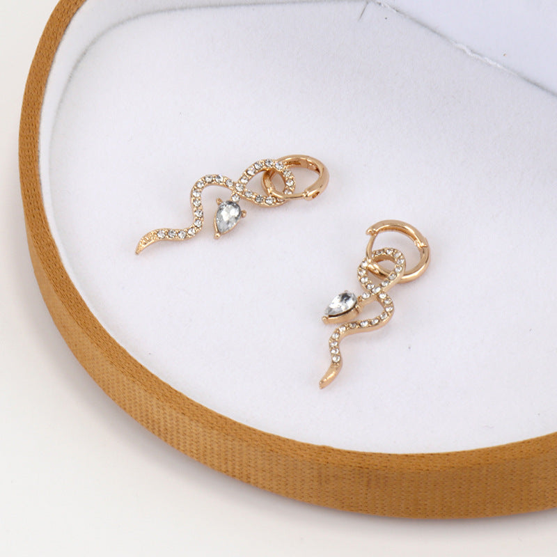 Wholesale  alloy snake full diamond earrings