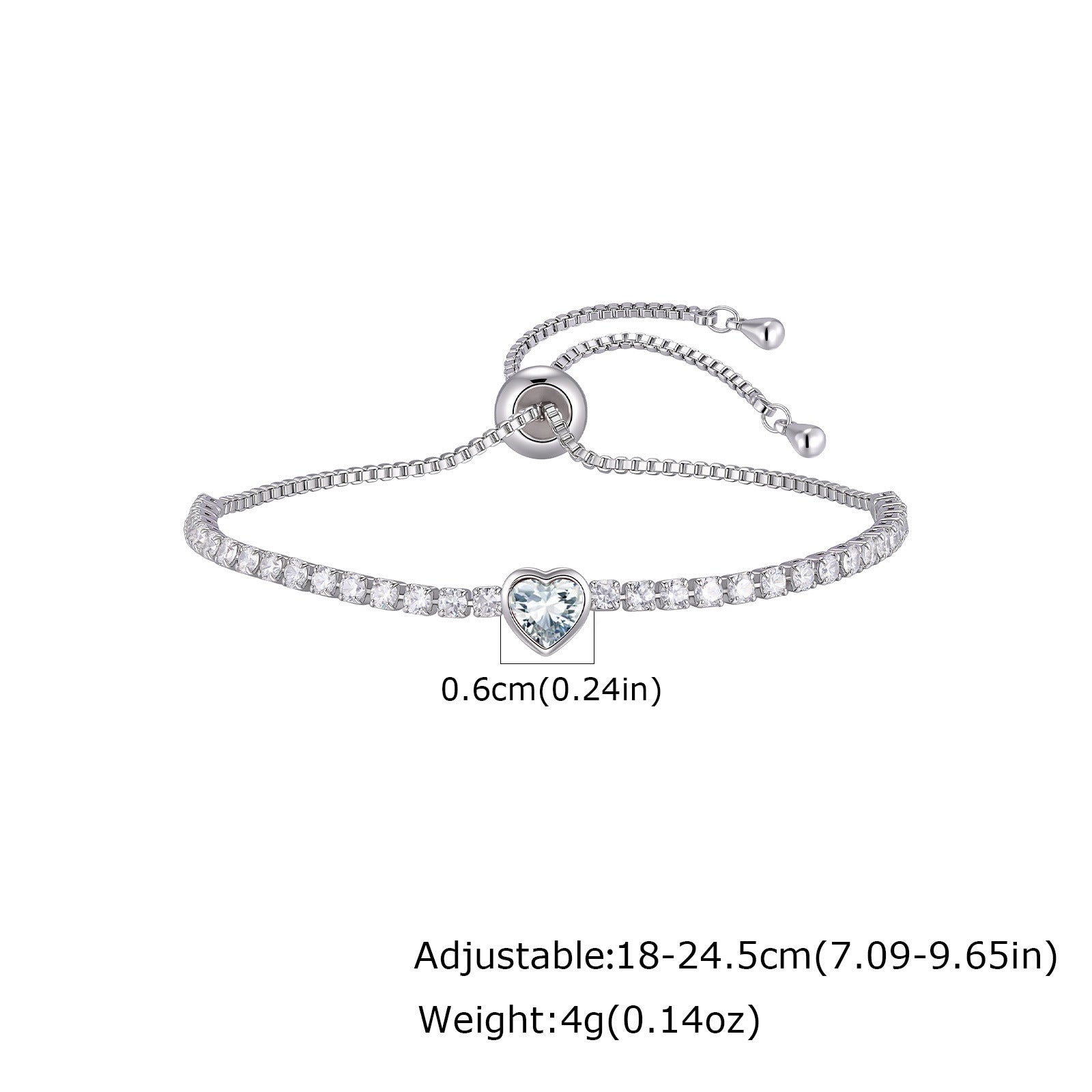 Wholesale Modern January Birthstone Tennis Bracelet Copper Electroplated Women S Chic Jewelry Accessory Gift