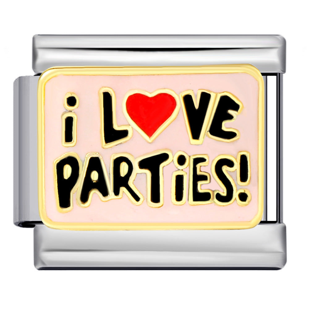 Wholesale Italian modular stainless steel welding dripping oil  DIY bracelet