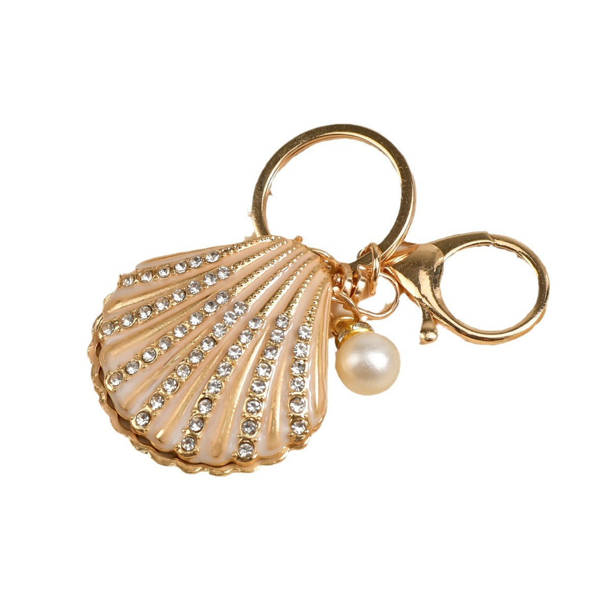 Wholesale  diamond pearl shell car keychain