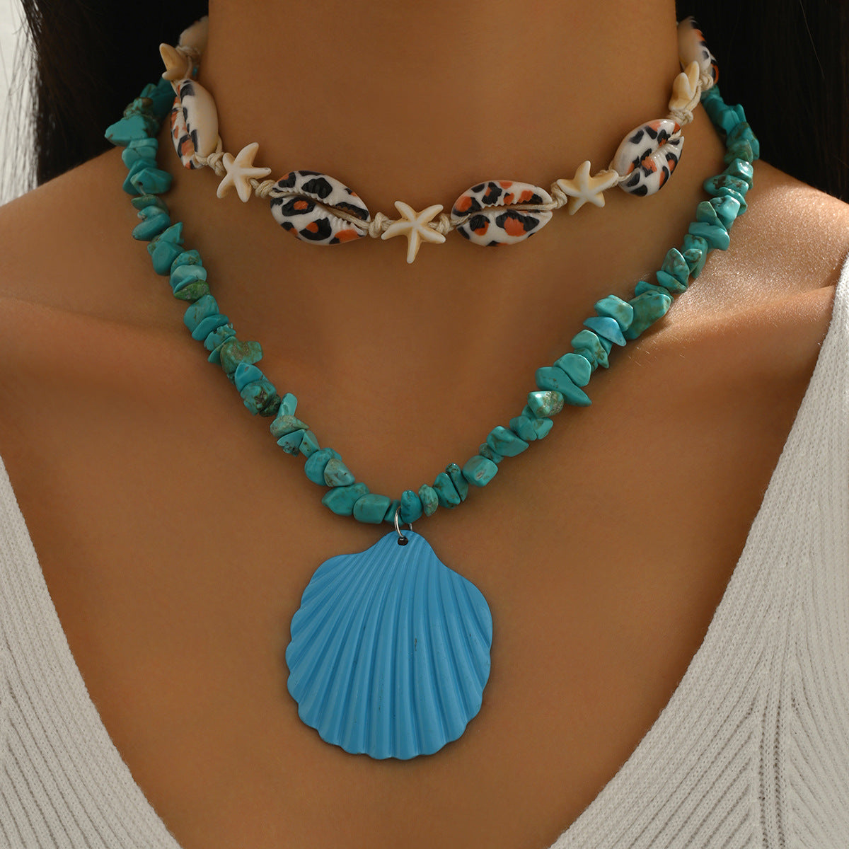 Wholesale  Beach Starfish Shell Pendant Necklace