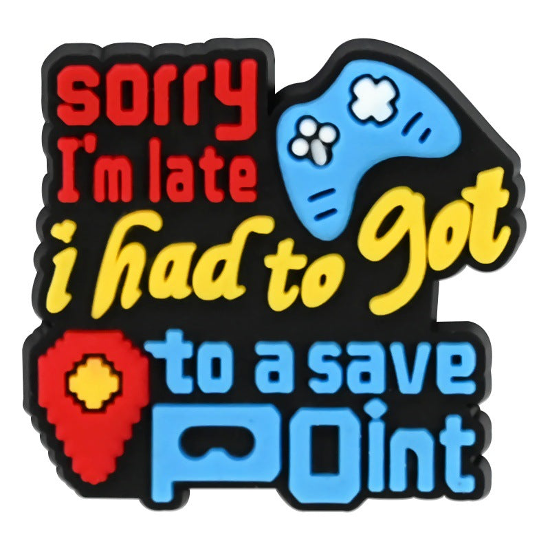 Wholesale  Random 100pcs phrase seriesPVC Soft Rubber Shoe Buckle Decoration