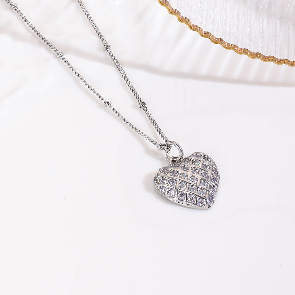 Wholesale Heart necklace copper plated 18k pendant necklace