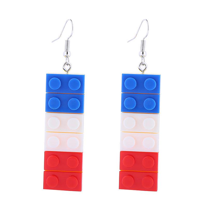 Wholesale American Independence Day Fashionable Minimalist Handwoven Earrings
