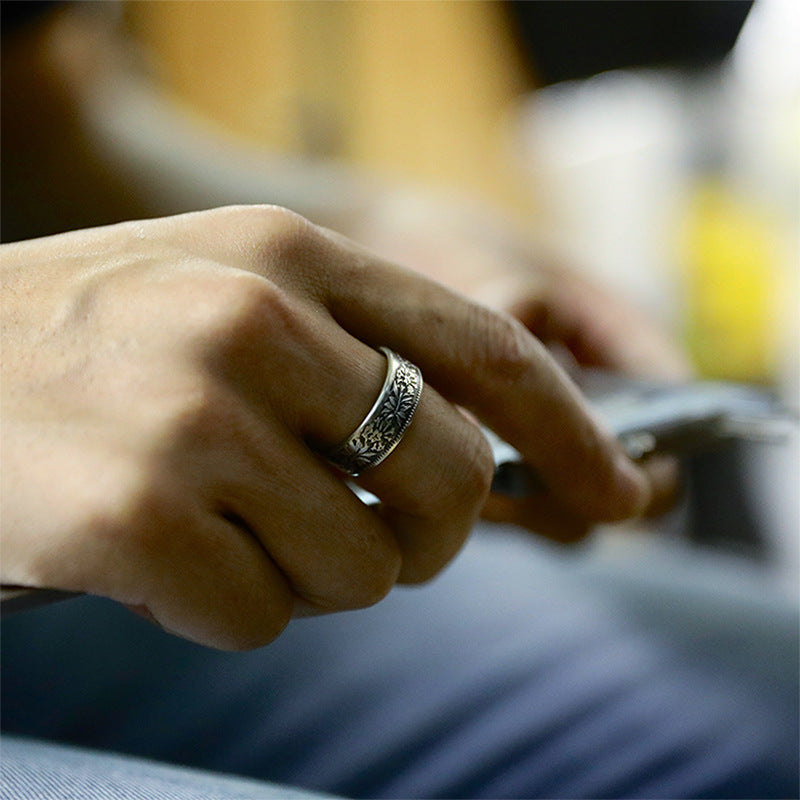 Wholesale Edelweiss Pattern Thai Silver Alloy Rings ACC-RS-Yudie005