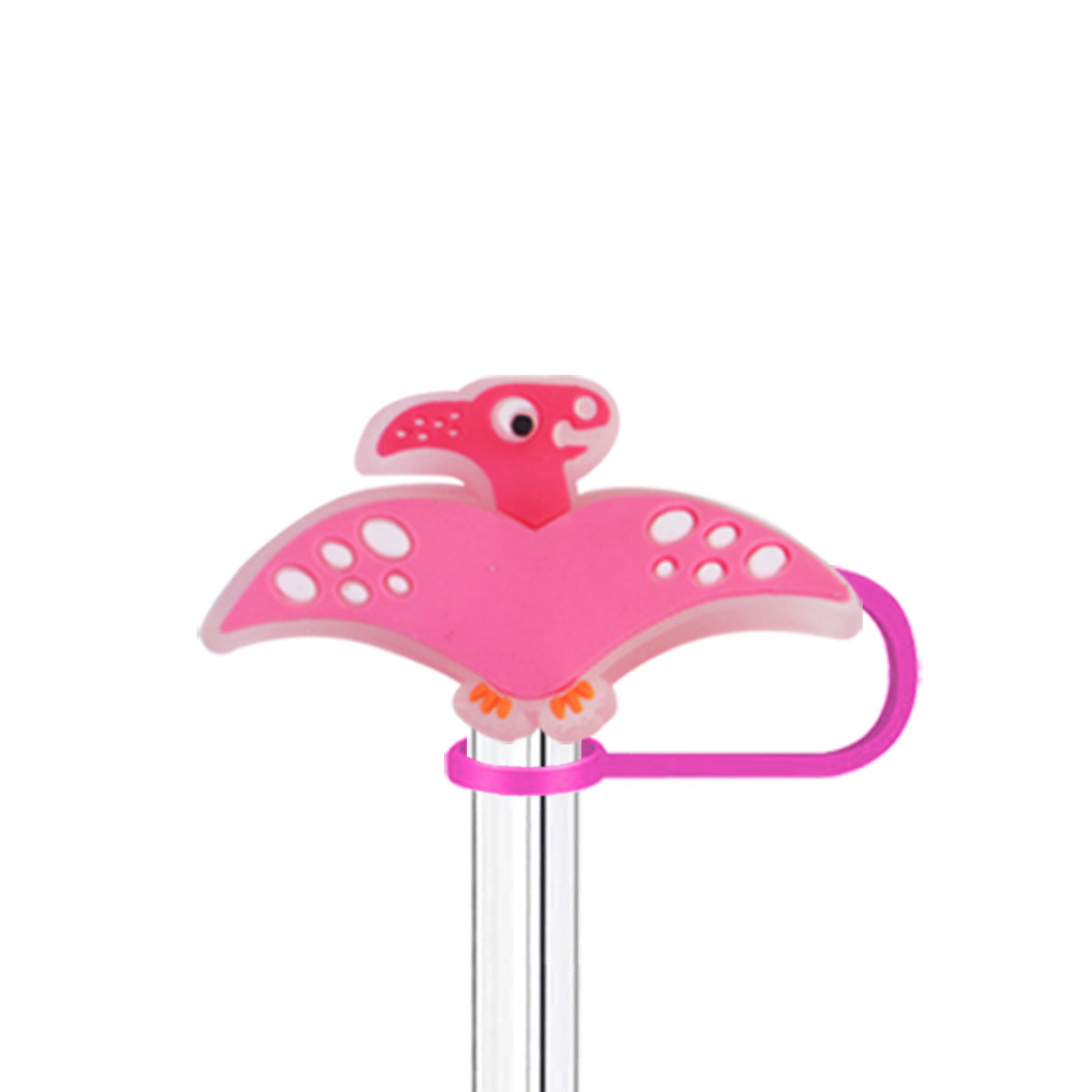 Wholesale  10pcs Cartoon Dinosaur 10mm PVC Soft Straw Tube Cap