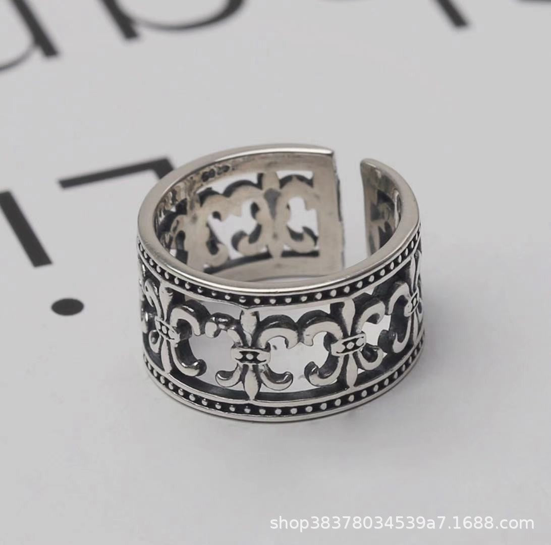 Wholesale Wings Cross Graffiti Letter Open Ring - Trendy Fashion Accessory Gift