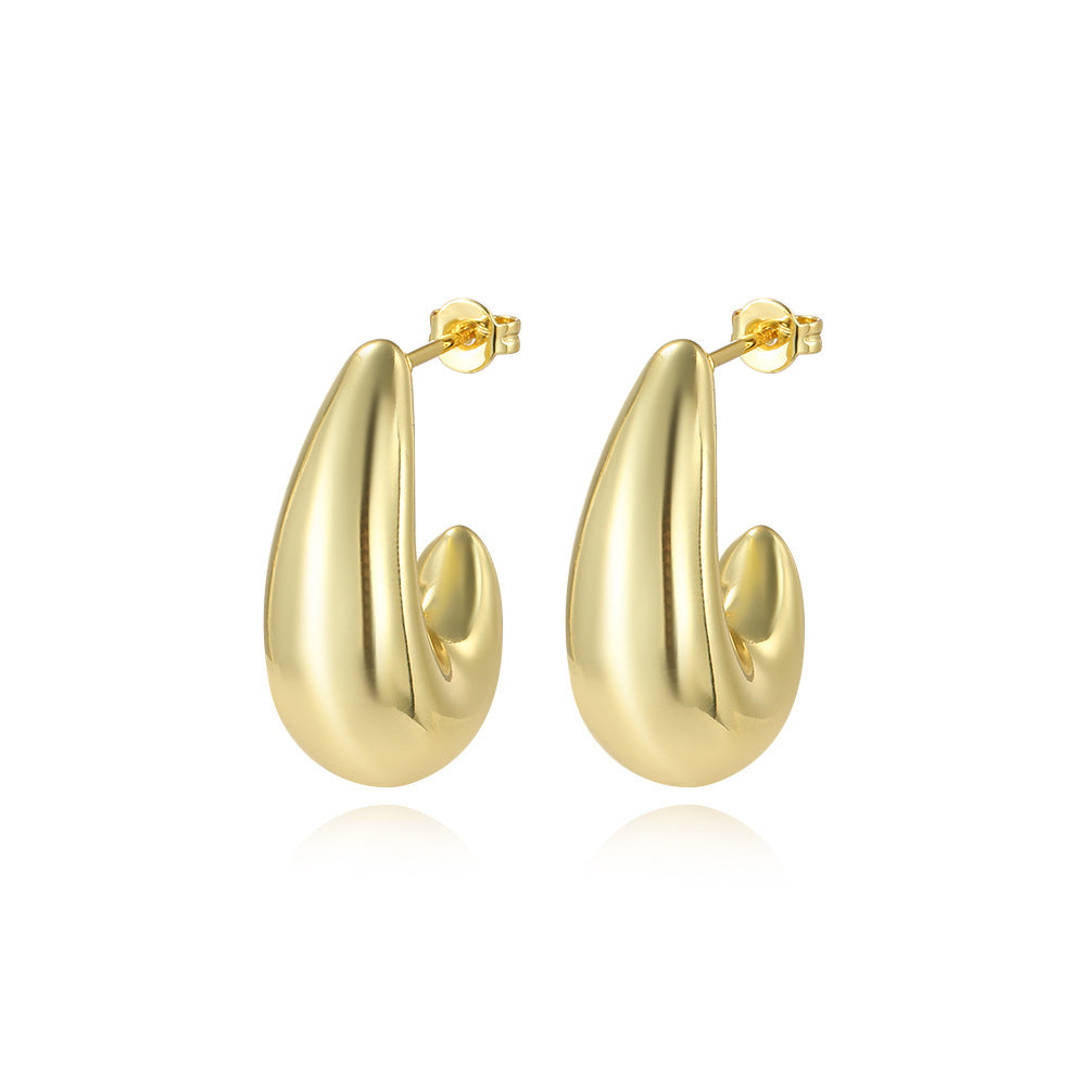 Wholesale  plating 18k hollow  C type earrings