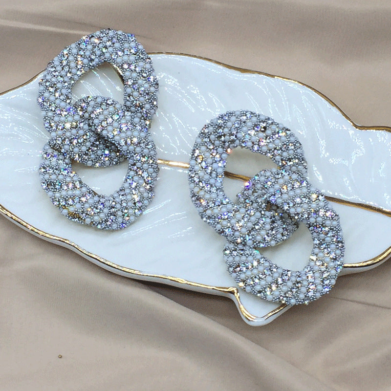 Wholesale Light Luxury Colored Glass Rice Bead Earrings ACC-ES-KangD004