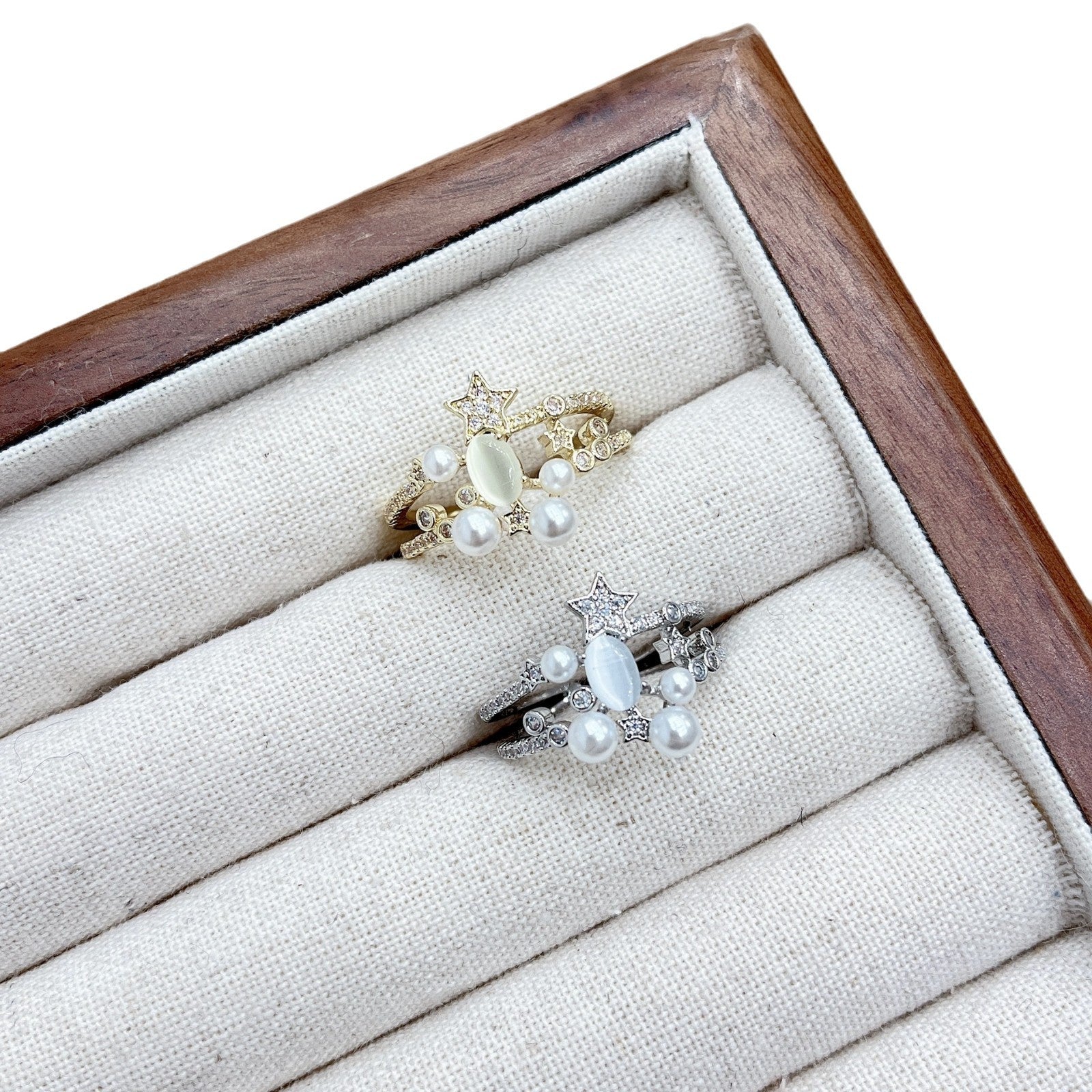 Wholesale Pearl Zircon Layer Ring