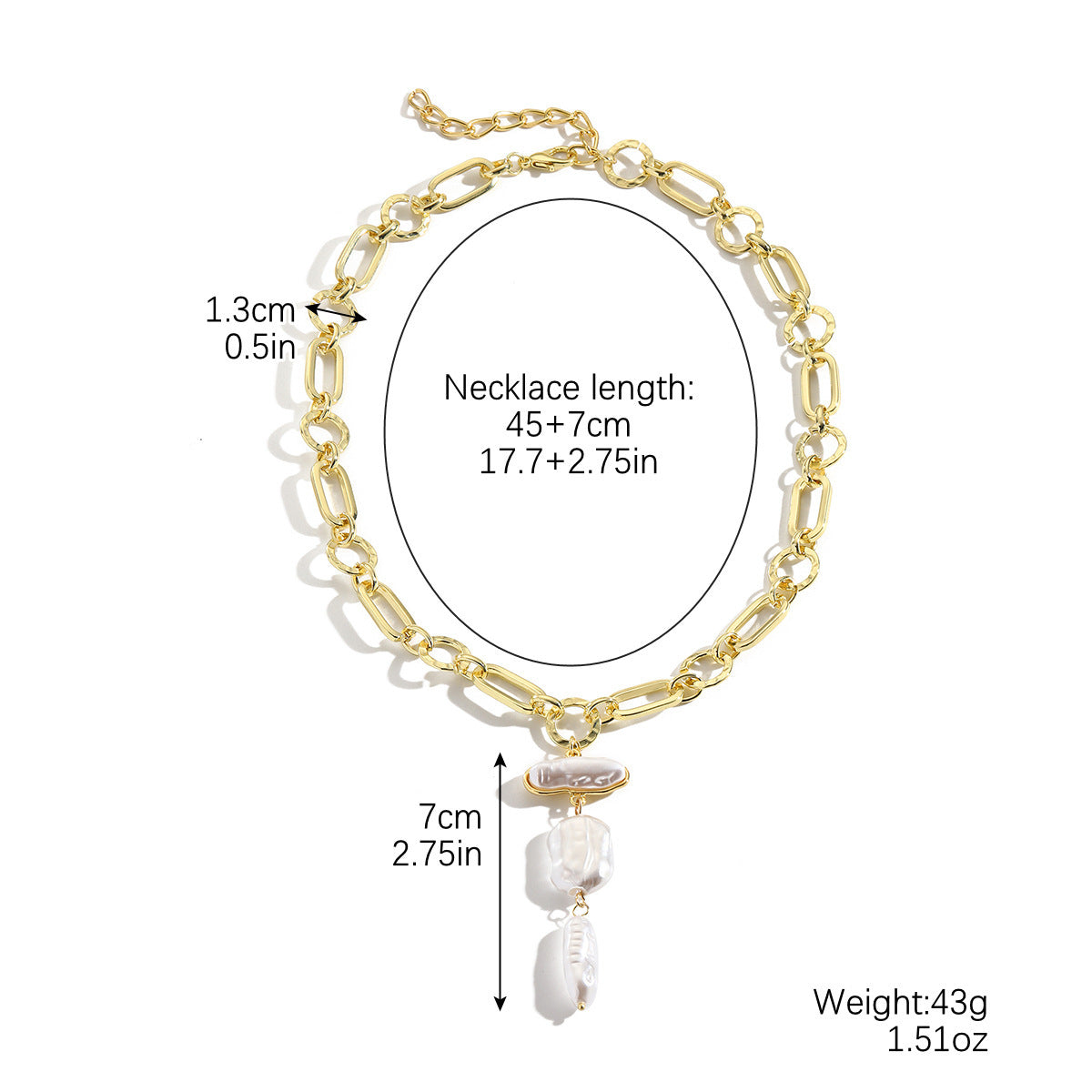 Wholesale Multi-Layered Baroque Imitation Flat Pearl Necklace Light Luxury and High-End Pearl Necklace for Women