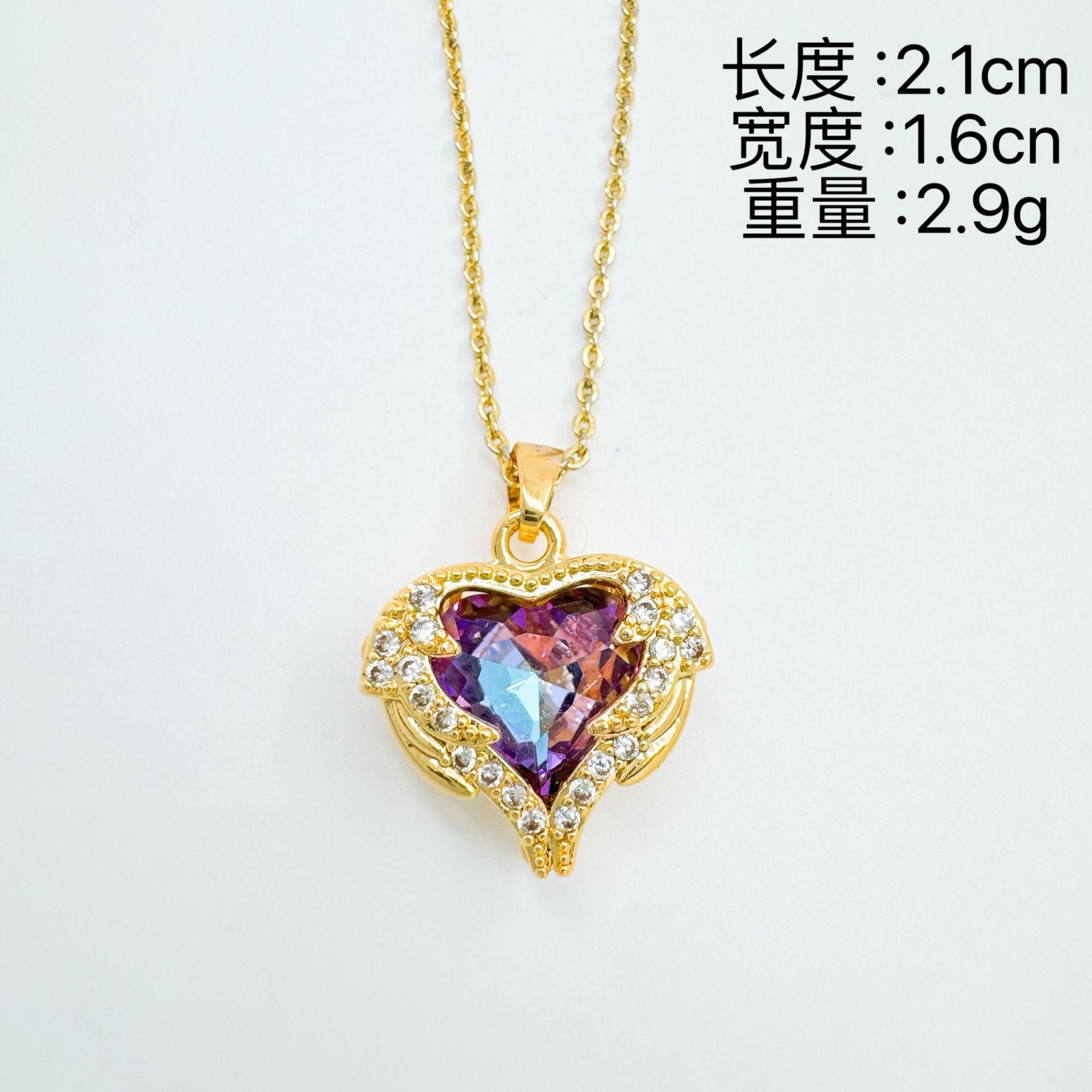 Wholesale European Style Heart Of Ocean Pendant Necklace Gold Plated Copper Zircon Women S Fashion Accessory Gift
