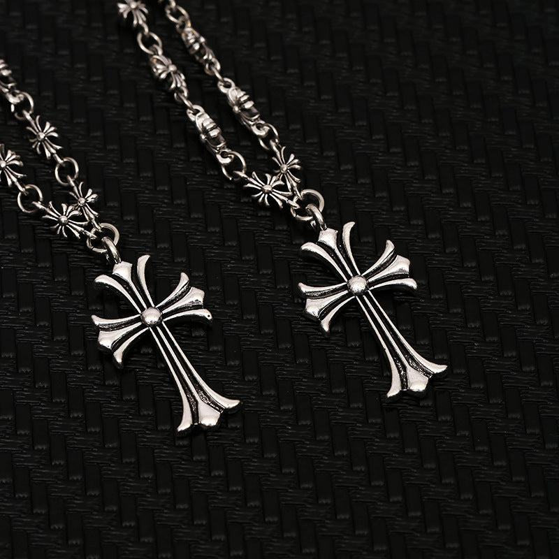 Wholesale Trendy Cross Pendant Necklace,  Alloy Hip Hop Streetwear Chain Jewelry for Party Gift Boutique Resale