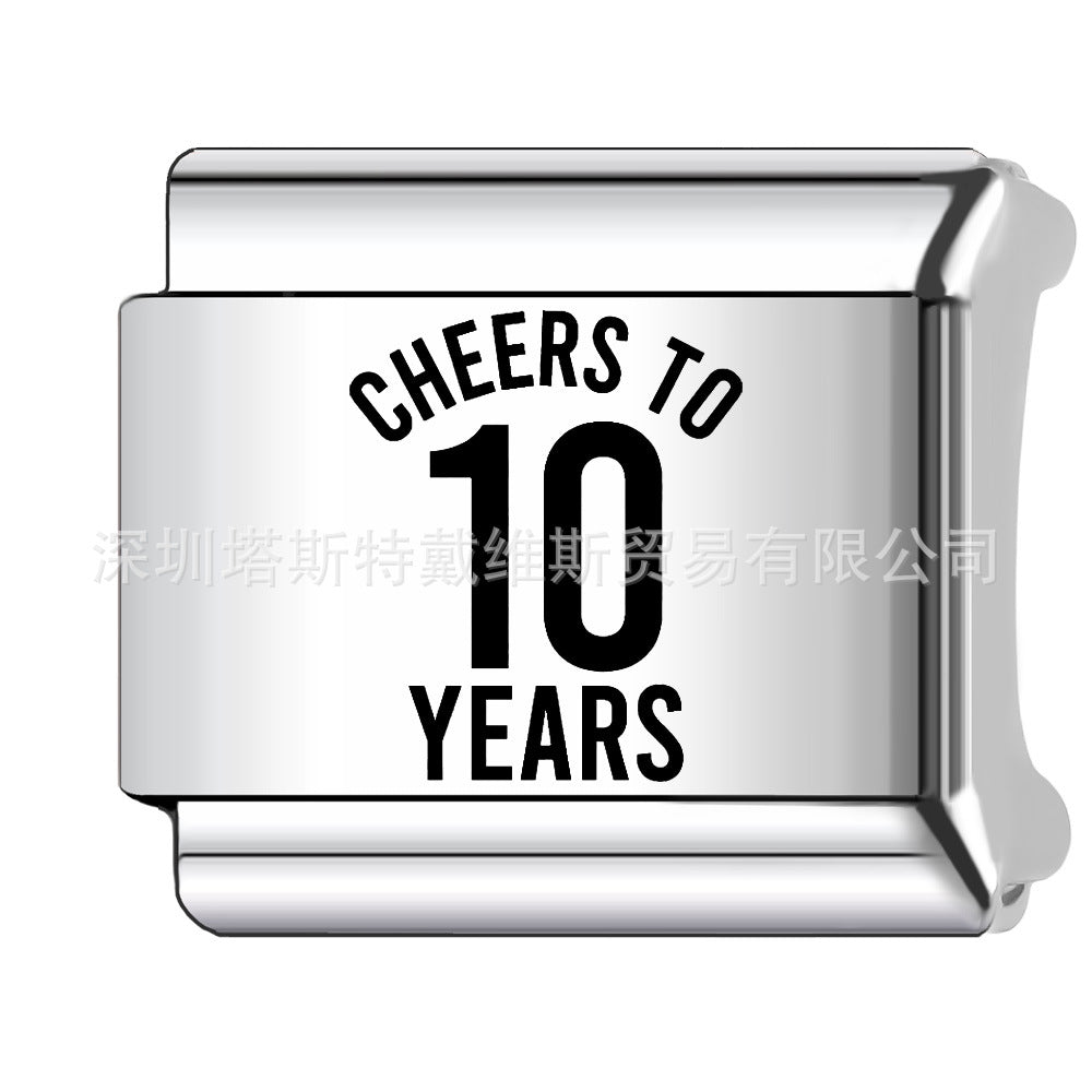 Wholesale 9mm Italian Charm Starter Bracelets DIY square Single Section Creative Stainless Steel Composable Bracelet