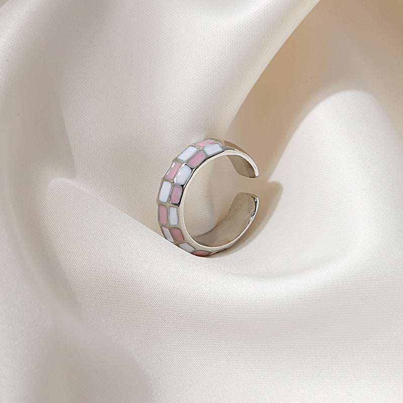 Wholesale Chessboard Cartoon Cute Candy Color Finger Ring