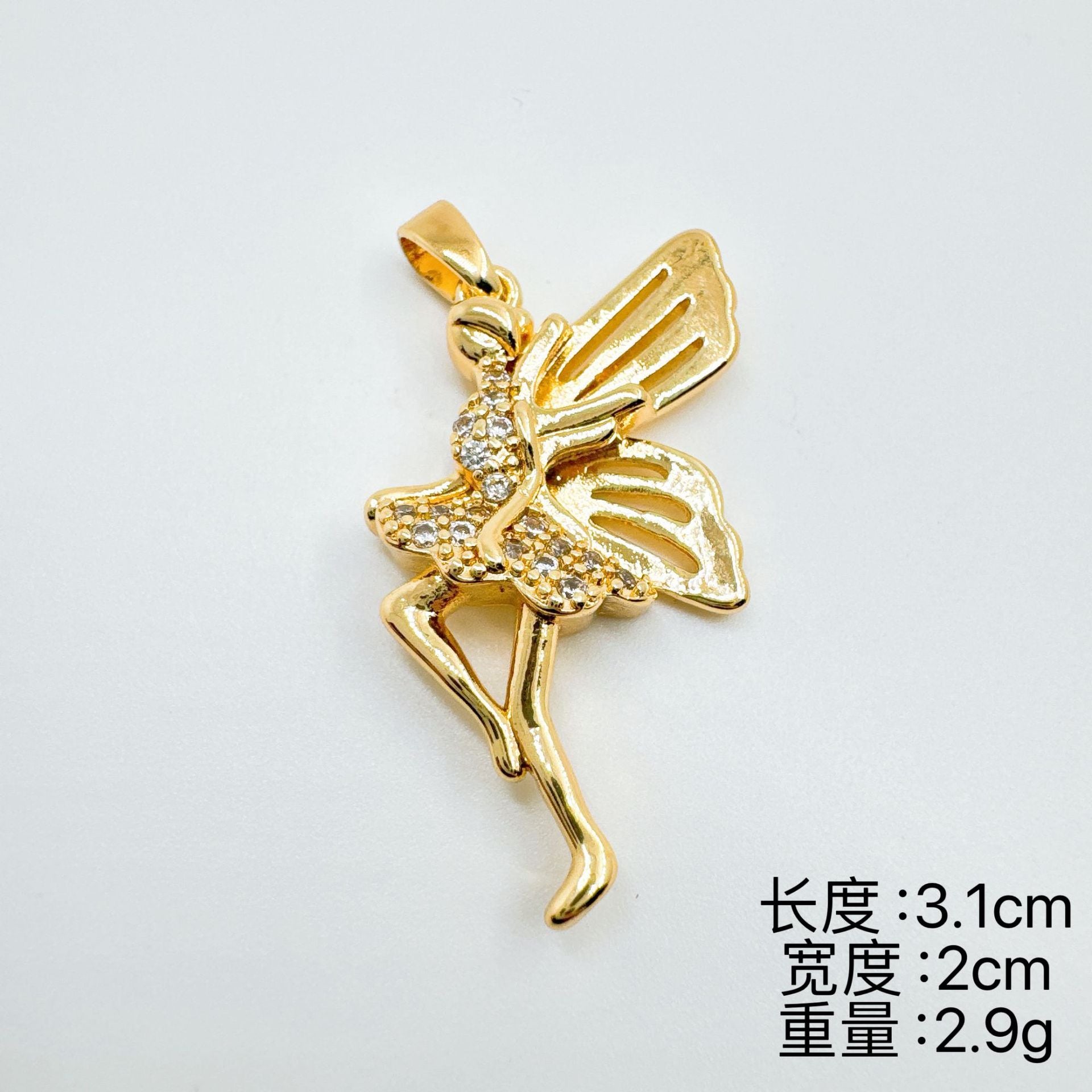 Wholesale European Style Leaf Fairy Necklace Copper Zircon Gold Plated Fashion Accessory
