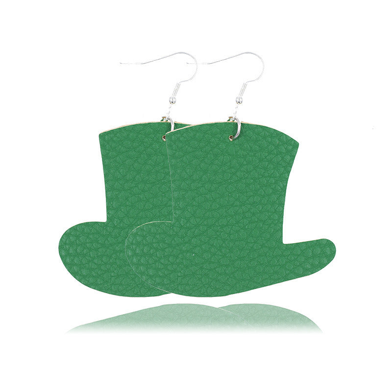Wholesale St. Patrick's Day Leather Earrings