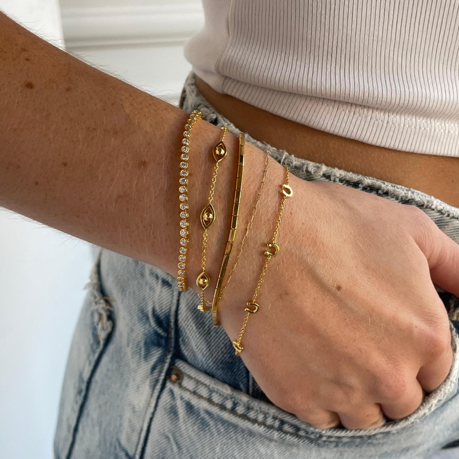 Wholesale non-fading bracelet love devil's eye cross four-leaf clover bracelet