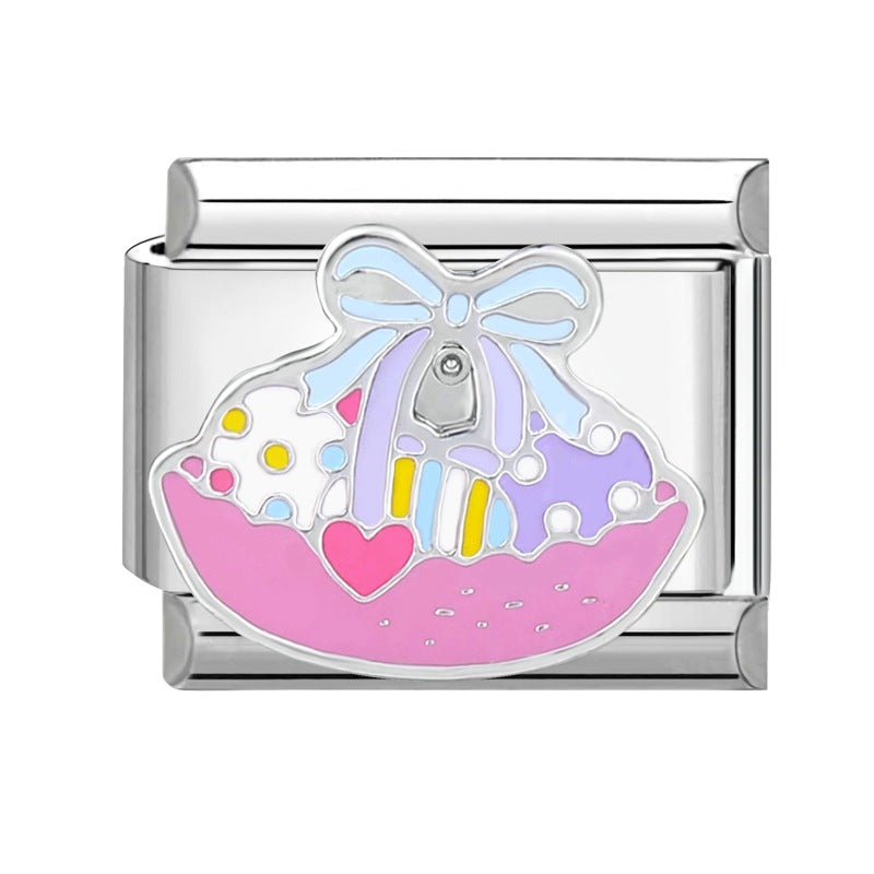 Wholesale Italian Charm Bracelet 9mm DIY Splicing Creative Pattern Titanium Steel Composable Bracelet