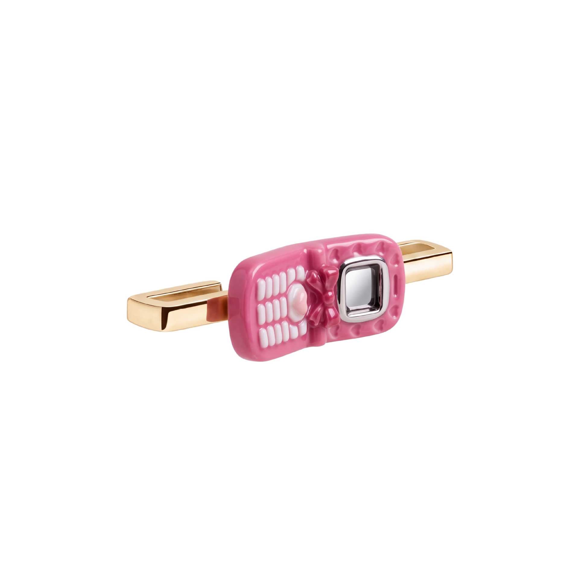 Wholesale 18K Gold Plated Stainless Steel Pink Fitness Tracker Charm Chic DIY Jewelry Accessory For Party Resale