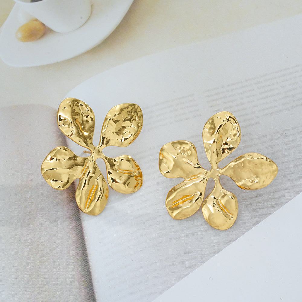 Wholesale Chic Flower and Butterfly Design Titanium Steel Earrings Fashion Jewelry Accessory for Party Wear