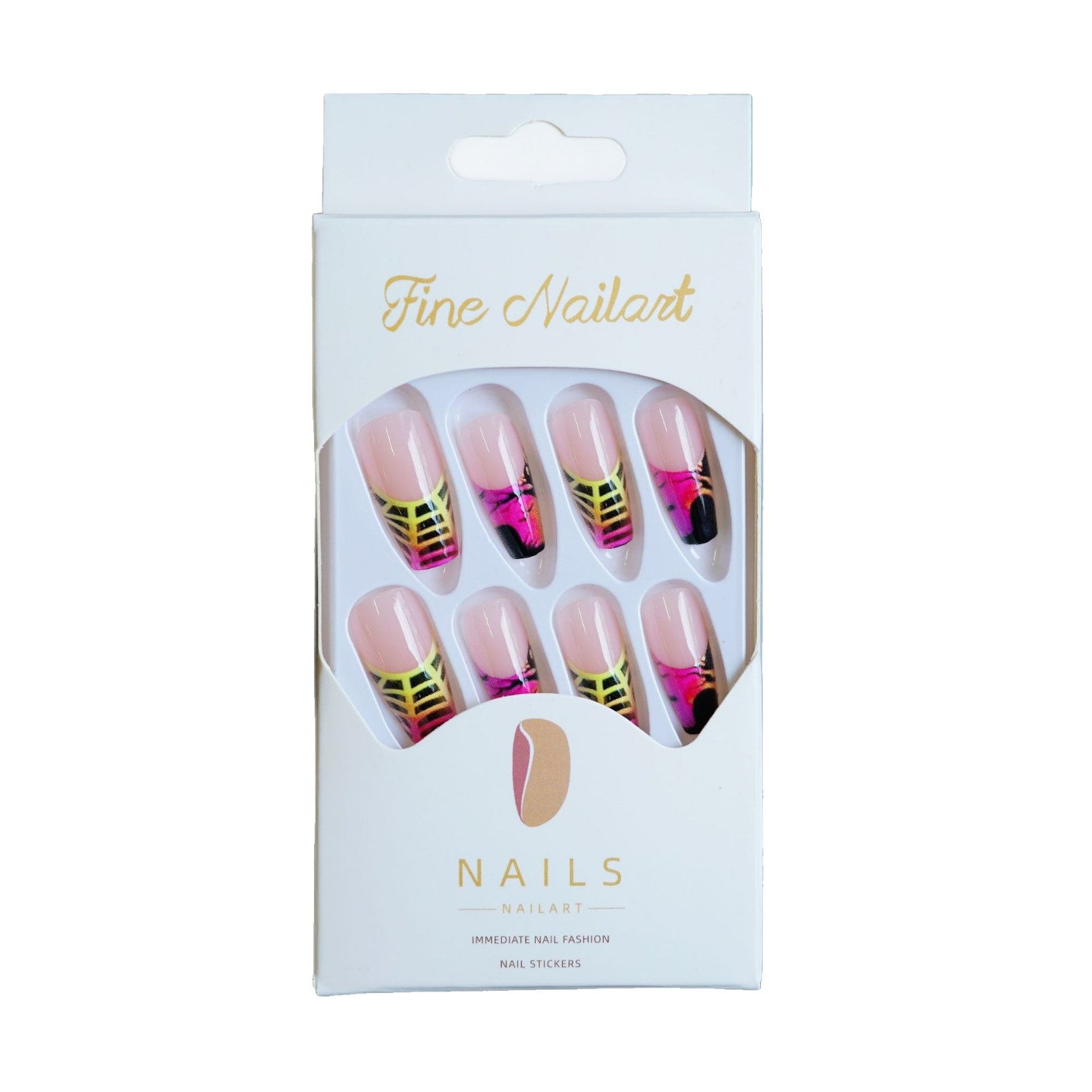 Wholesale 24 Pieces/ box  Purple Ghost Nails Kits Nail Stickers