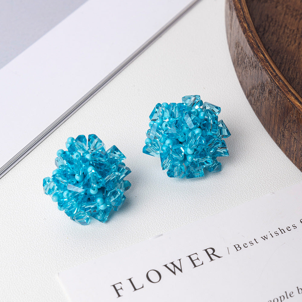 Wholesale  crystal gravel earrings  multi-color optional  earrings