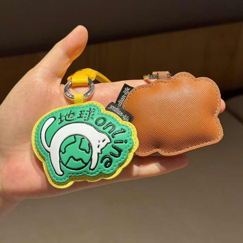 Wholesale PU Leather Funny Text Keychain Backpack Charm Student Gift