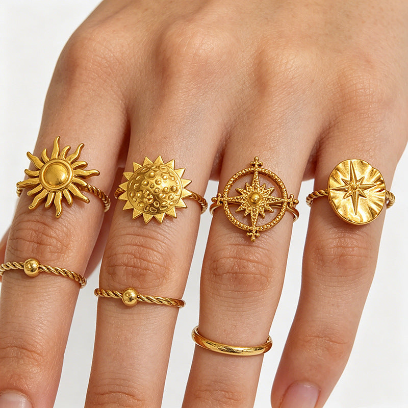 Wholesale Chic Geometric Open Ring Gold-Plated Stainless Steel Jewelry Accessory