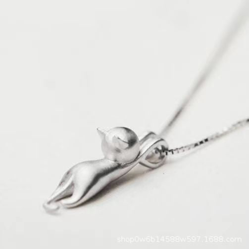 Wholesale alloy cute cat shiny necklace