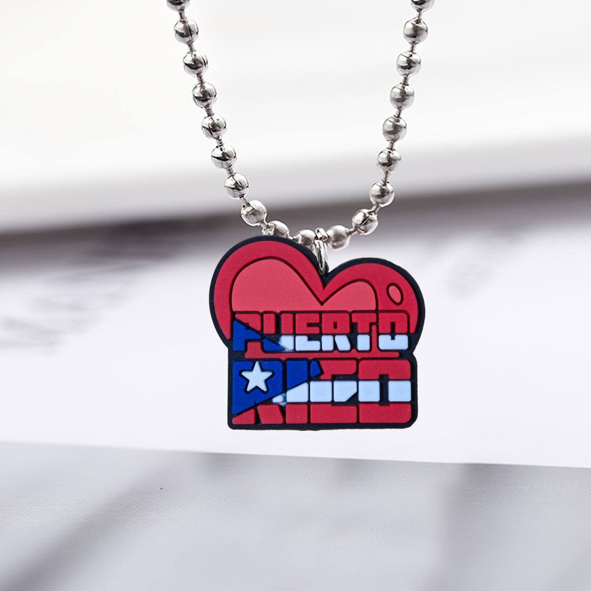 Wholesale Stainless steel American Independence Day Series Small Bead Necklace