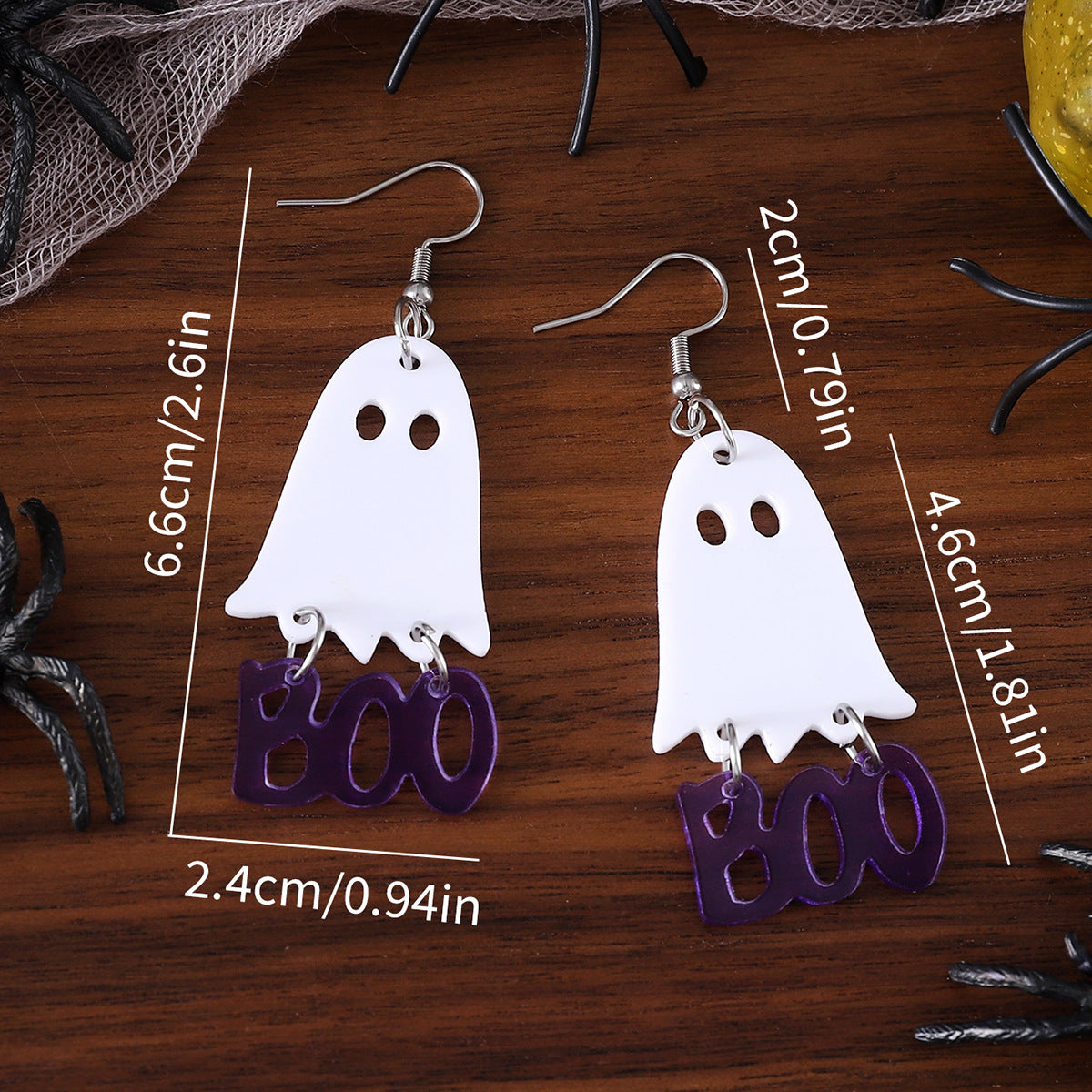 Wholesale  Gothic Black and White Ghost  Pendant Earrings