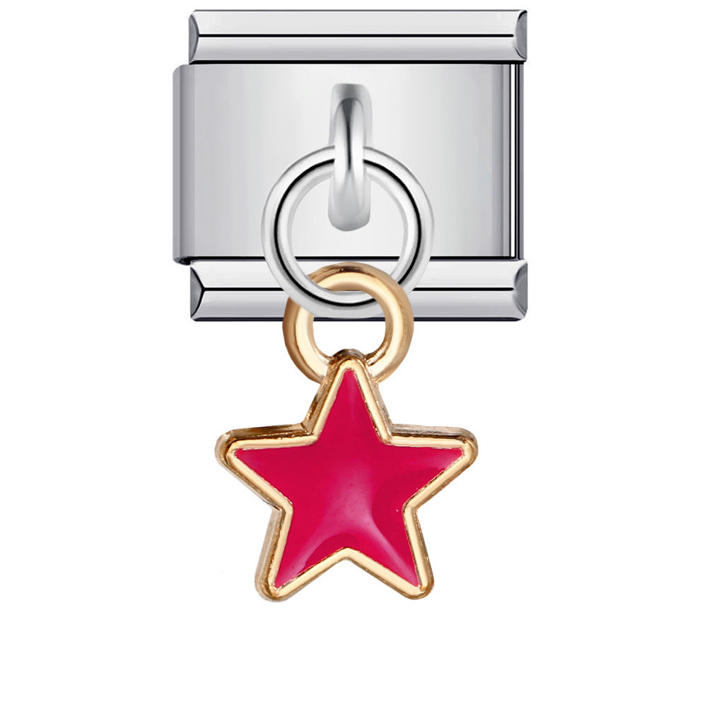 Wholesale Italian Charm Bracelet 9mm DIY Splicing Removable Star Hook Stainless Steel Composable Bracelet