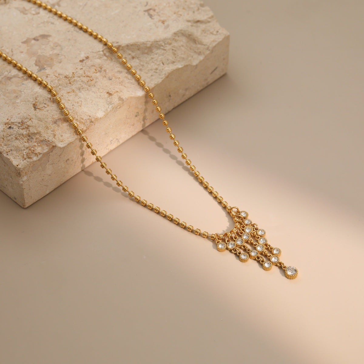 Wholesale Stainless Steel Luxury Sweet and Cool Star Moon Heart Multi-Layer Necklace