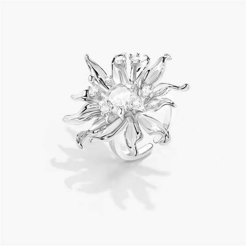 Wholesale  Exaggerated Sun Flower Index Finger Ring