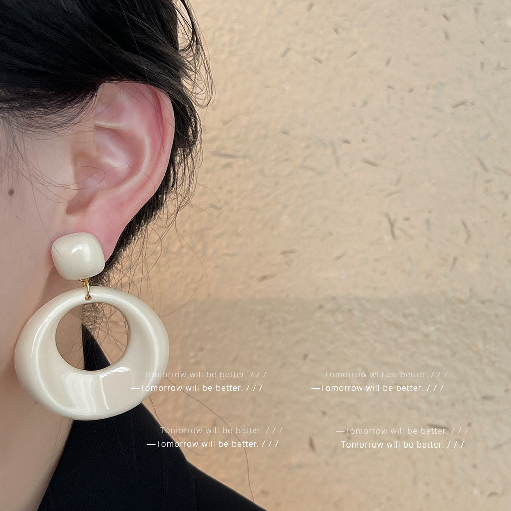 Wholesale Retro Coffee Color Earrings Geometric Blooming Acrylic Earrings ACC-ES-Eryu006