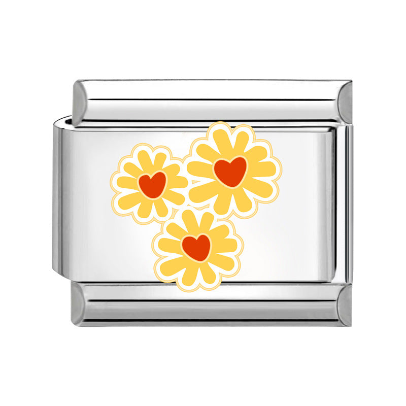 Wholesale Italian Charm Bracelet 9mm DIY Splicing Cute Dessert Titanium Steel Composable Bracelet