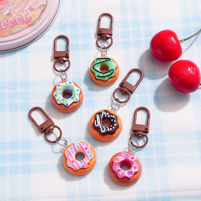 Wholesale Cute donut shaped toy bread pendant