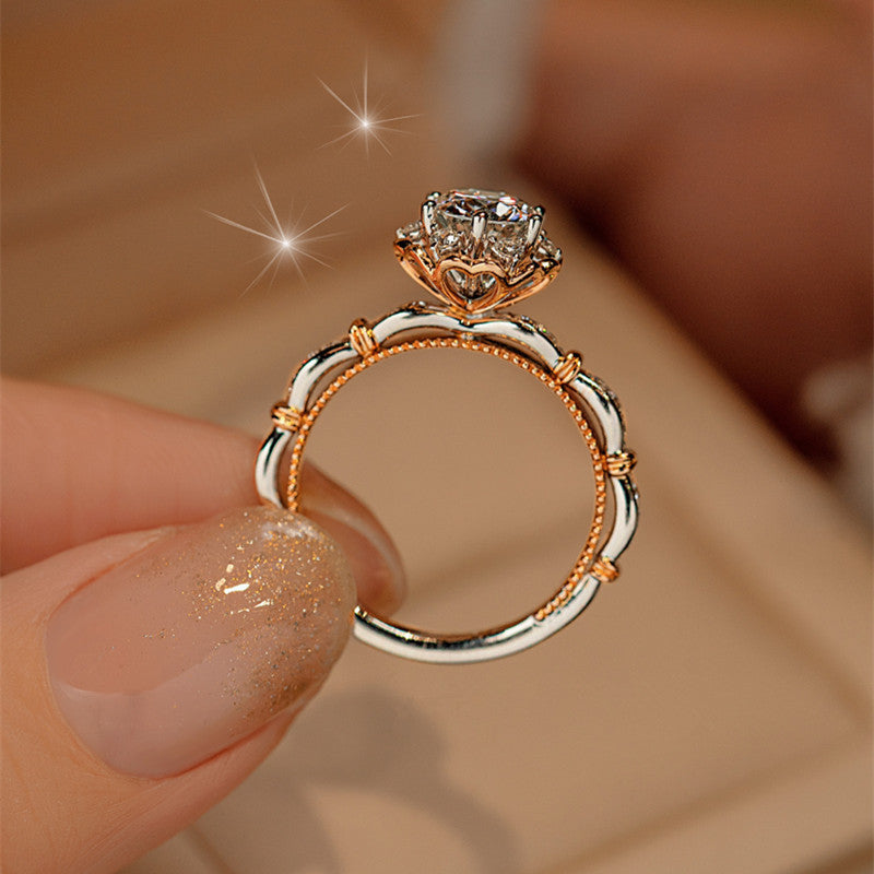 Wholesale Moissanite Rose Super Shiny Open Ring