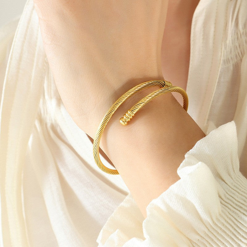 Wholesale Stainless Steel Braided Bracelet Adjustable Chic Fashion Accessory