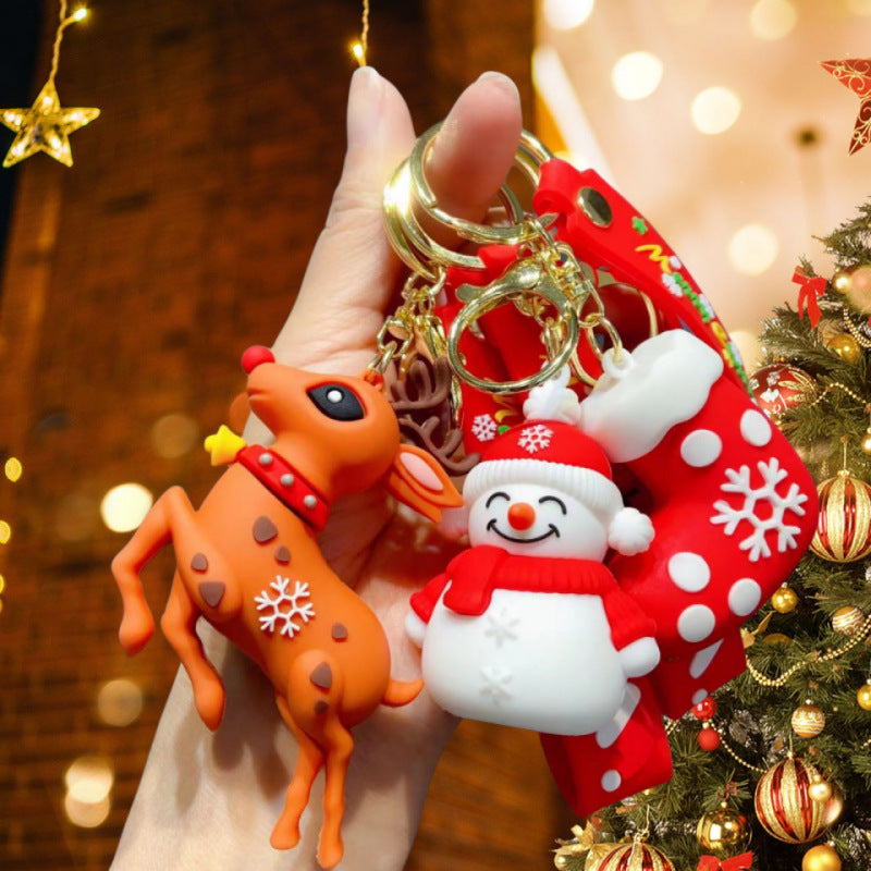 Portachiavi creativo all'ingrosso di Natale con ciondolo carino per zainetto per auto