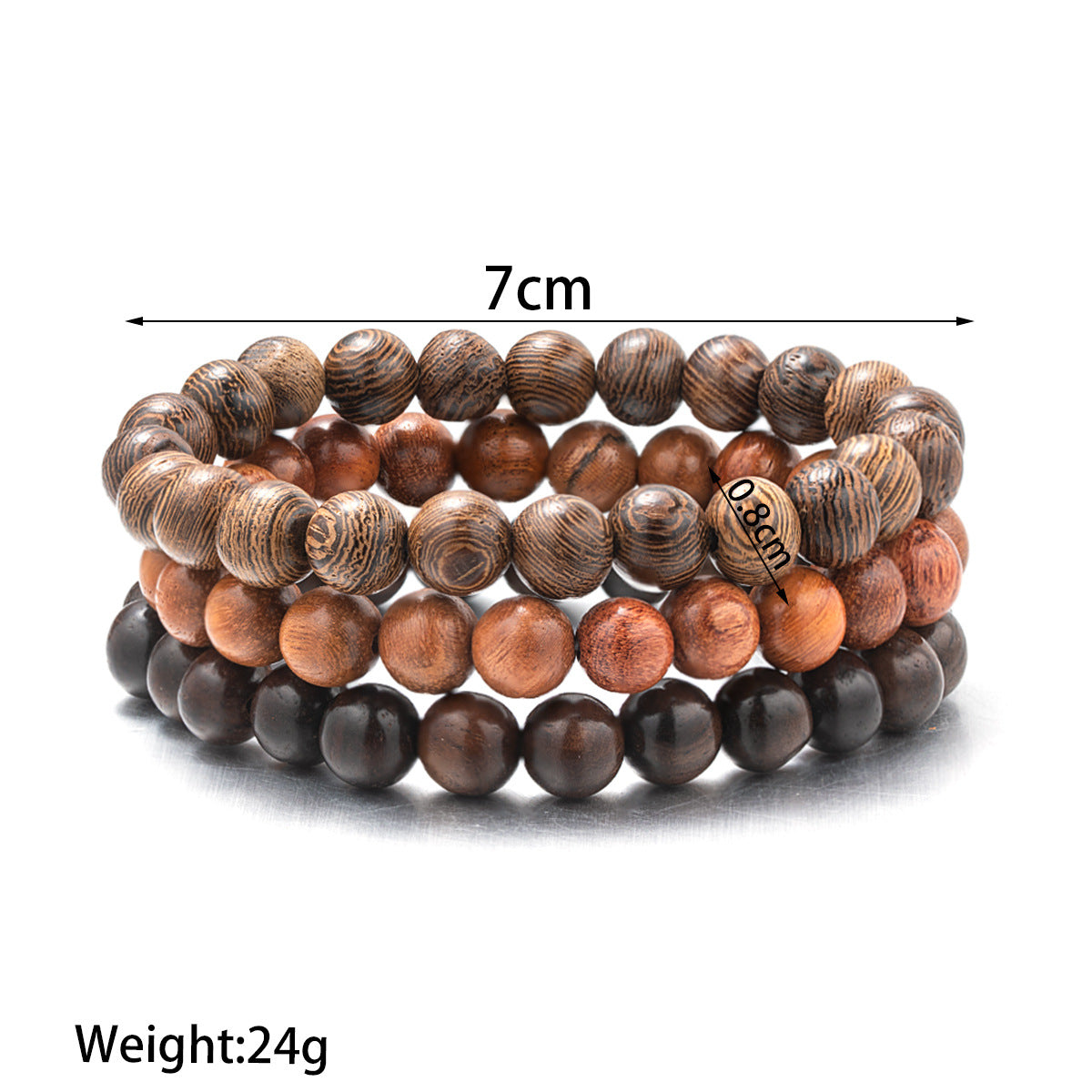 Wholesale retro style resin beads random natural grain wood beads elastic  bracelet