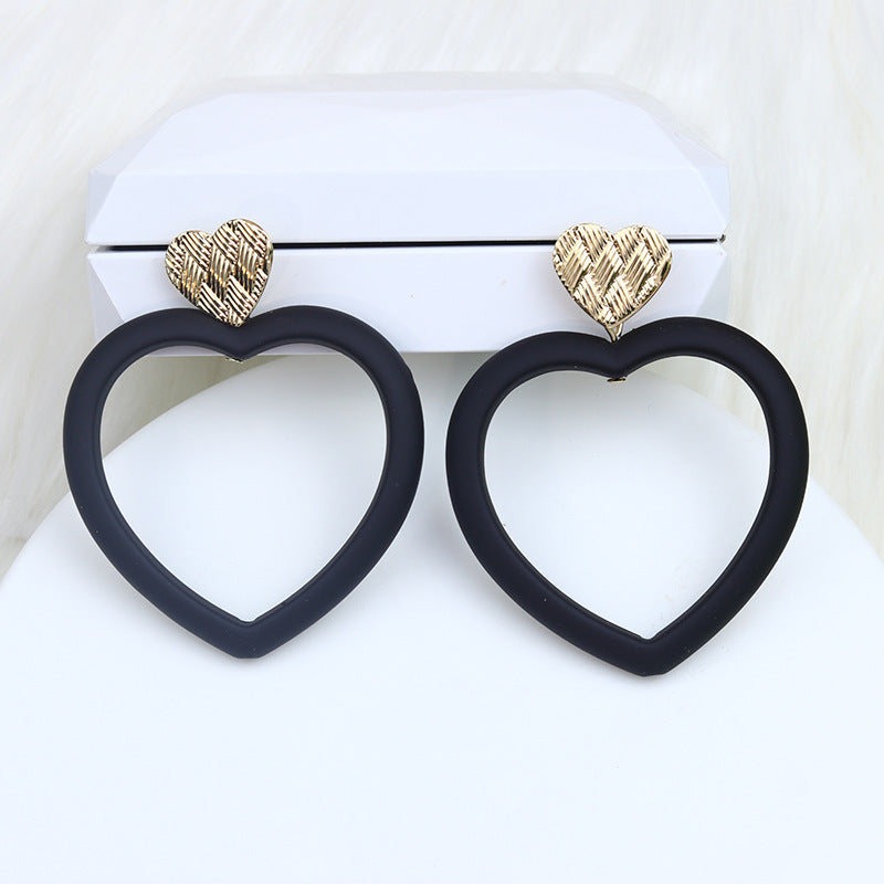 Wholesale Valentine's Day Love Hollow Spray Paint Acrylic Earrings