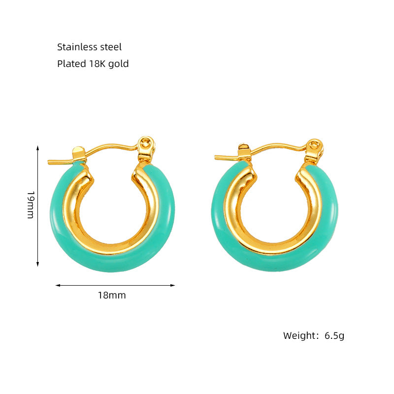 Wholesale Vintage Circle Stainless Steel Earrings Gold Earrings ACC-ES-Zhongy006