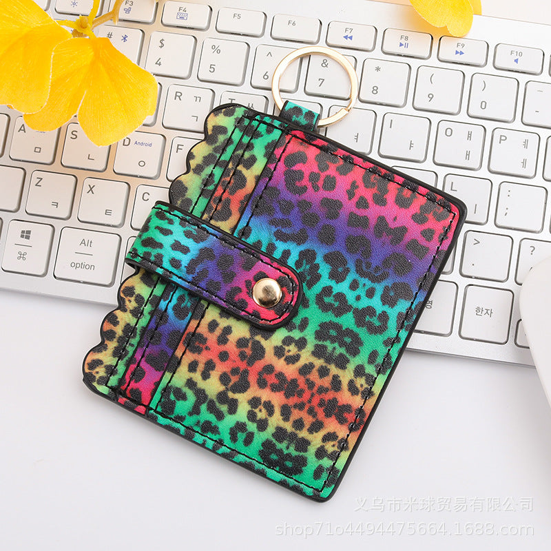 Wholesale Western Style Aztec Tie Dye Camouflage Plaid Leopard Print PU Pickup Bag Keychain ACC-KC-MiQiu001